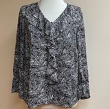 Roz & Ali  Black/White Long Sleeve Blouse Photo 0