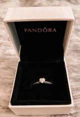 Pandora Clear Heart Beaded Ring Size 7 Photo 0