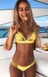 Boutique Yellow Sunflowers Bikini️ Set 2020 Photo 0