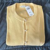 Abercrombie Bundle Pearl Button/collared  Cardigan Yellow/ Peach Size Medium NWT Photo 0