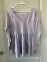 American Eagle outfitters womens thermal like peplum long sleeve top Photo 0