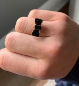 Kate Spade Black Enamel Bow Ring Photo 0