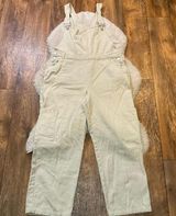 HYFVE Womens Cargo Cream Overalls Size Large Beige Photo 0