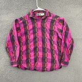Vintage Jeans Wear Pink Women M Causal Plaid Long‎ Sleeve Button Down Shirt Size M Photo 0