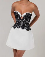 Heiress beverly hills white strapless stain lace dress Photo 0
