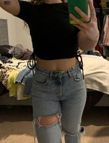 ZARA side tie crop top Photo 0