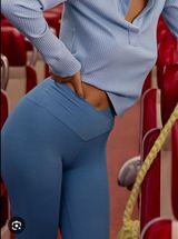 Offline By  Light Blue High Waisted Crossover Leggings Photo 0