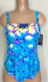 New. COCO REEF blue floral underwire tankini. 34DD. Retails $89 Photo 0