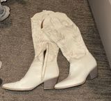 White Cowboy Boots Photo 0