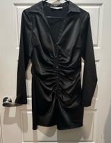 ZARA Long Sleeve Satin Dress Photo 0