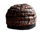 Think Royln Leopard Print Quilted Puffer Beanie Hat Brown Photo 0