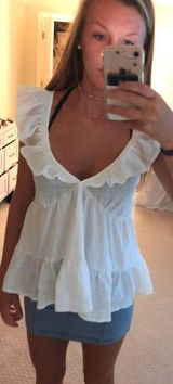 ZARA White Ruffle  blouse Photo 0