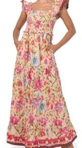 Nwt house of Harlow 1960 smocked tiered boho printed maxi dress women’s size S Photo 0