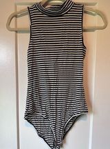 Stripped turtleneck tank top bodysuit Photo 0