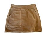 Honey Punch  Faux Suede Nude Fitted Pocketed Mini Skirt Photo 0