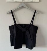 J. Crew Black Tie Front Spaghetti Strap Tank Top NEW Photo 0