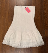 Edikted White Smocked Ruffle Mini Dress Photo 0
