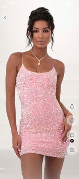Lucy in the Sky Pink Iridescent Sequin Dress Photo 0