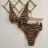 Aerie Pique Zebra print High Waisted Bikini Small/ Medium NEW Photo 0