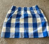 J. Crew Linen Sidewalk Skirt Gingham Plaid Check Mini Skirt size 8! Photo 0