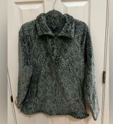 Eddie Bauer Vintage  Green Patterned Super Soft Fleece Jacket Photo 0