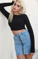 Garage Zip Front Denim Skirt  Photo 0