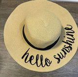 CC Creations Hello Sunshine Raffia Hat_Sun Hat_Embroidered_Packable_Beach Photo 0