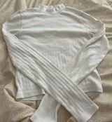 White Mock Neck Top Photo 0