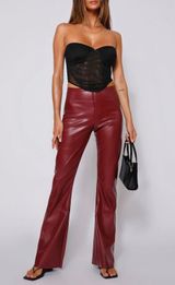 Tiger Mist Red Leather Pants Photo 0