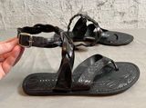 Very Volatile  Sz 9 Black Leather‎ Ankle Strap Sandal Women’s Photo 0