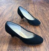 vintage • 1950s black suede pumps babydoll pinup heels retro rockabilly Size 5 Photo 0