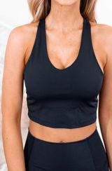 Black Workout Tank Cropped Size M Photo 0