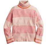 J. Crew Women's Striped Turtleneck Sweater in Supersoft Yarn BD045 Small Photo 0