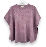 Loft sweater poncho wool blend mauve pink pullover crew cable knit small NEW Photo 0