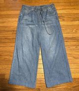 drawstring wide-leg jeans Photo 0