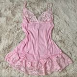 Vintage Y2K Dreamgirl Coquette Mesh Babydoll Slip With Floral Ruffle Lace Design Photo 0