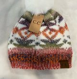 C.C Multicolor Knit Beanie with Pom Pom Photo 0