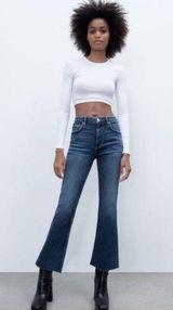 ZARA Cropped Flare Jeans Photo 0