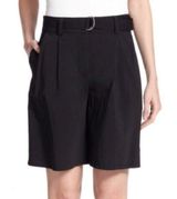Theory  Dress Shorts 8 High Rise Cady Seltha Belted Black Luxury Formal Career Photo 0