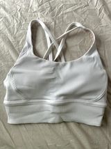 White Ribbed Sports Bra Photo 0