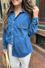 Vintage Guess Button Down Denim Shirt Photo 0