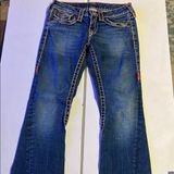 True Religion Blue Boot Cut Jeans Classic Style thick stitch size 27 Photo 0