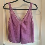 Free People Purple Intimates Lace Tank Top V Neckline Size Small/Medium Photo 0