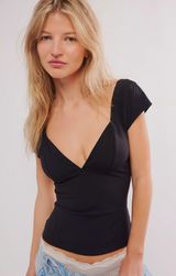 iconic  duo corset short sleeve top in black size M but fits small Photo 0