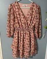 Muted Pink Dress with gold threading and smocked waist. Photo 0