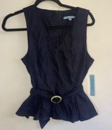 NWT Antonio Melani dark blue linen blouse Photo 0