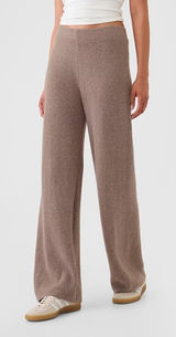 [Gap] Beige High Rise CashSoft Wide Rib Knit Sweater Pants NWT Sz Large Tall LT Photo 0