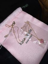 Kate Spade Gold Pink Heritage Spade Pendant Necklace NWT And Pouch Photo 0