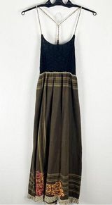 FREE PEOPLE Brown Sleeveless Knot Front Smocked Back Maxi Dress, Size 6 Photo 0