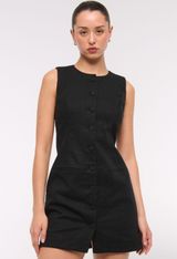 Abercrombie Linen Dress Black Mini Photo 0